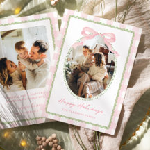 Preppy Rosa und Grüne Whimsical Schleife