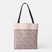 Preppy Rosa und Schwarz Kariert Tasche (Rückseite)
