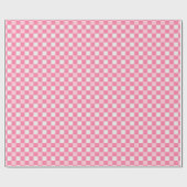 Preppy Rosa und Weiß Gingham Geschenkpapier (Flach)