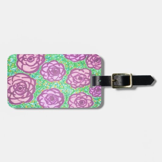 Preppy Rosen Garden Blumendruck Gepäckanhänger (Vorderseite horizontal)