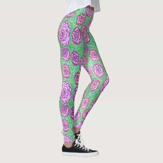 Preppy Rosen Garden Floral Print Leggings (Rechts)