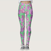 Preppy Rosen Garden Floral Print Leggings (Vorderseite)