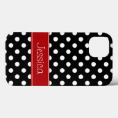 Preppy rote und schwarze Polka-Punkte Case-Mate iPhone Hülle (Rückseite (Horizontal))