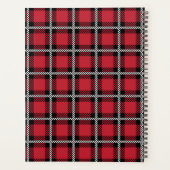 Preppy rotes Gitter-Karo-Design Planer (Rückseite)
