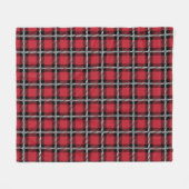 Preppy-Rotes Rasterkaromuster Fleecedecke (Vorderseite (Horizontal))