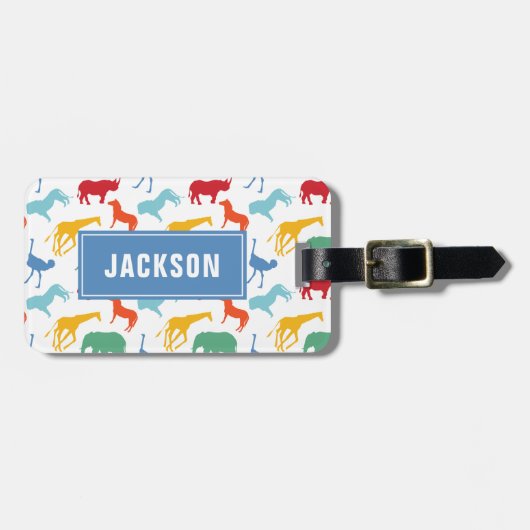 Preppy Safari-Tier personifizieren Gepäckanhänger (Vorderseite horizontal)