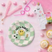 Preppy Sage Green Y2K Retro Birthday Paper Plate Pappteller (Party)