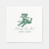 Preppy-Sagegrüner Labrador Champagner-Hochzeit Serviette (Vorderseite)