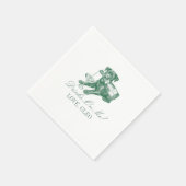 Preppy-Sagegrüner Labrador Champagner-Hochzeit Serviette (Ecke)
