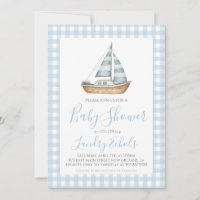 Preppy Sail Boot Nautical Blue Boy Baby Dusche