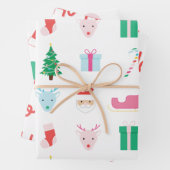 Preppy Santa Claus Pattern Geschenkpapier Set (Beispiel)