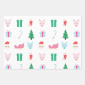 Preppy Santa Claus Pattern Geschenkpapier Set (Vorderseite)