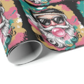 Preppy Santa Coquette Weihnachts-Glitzer Giro Pink Geschenkpapier (Rolleneckpunkt)