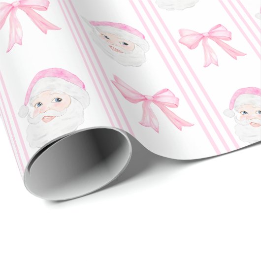 Preppy Santa und verbeugt Weihnachten Geschenkpapier (Rolleneckpunkt)