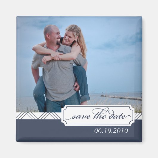 Preppy Save the Date Foto Magnet (Vorne)