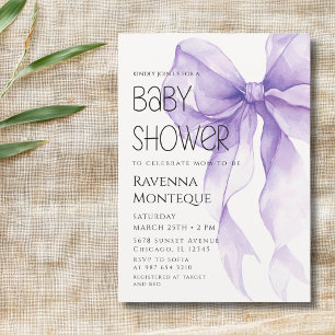 Preppy-Schablone Flieder-Schleife Coquette-Baby-Pa Einladung
