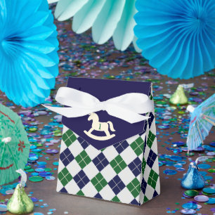 Preppy-Schaukelpferd Argyle 1. Geburtstag Geschenkschachtel