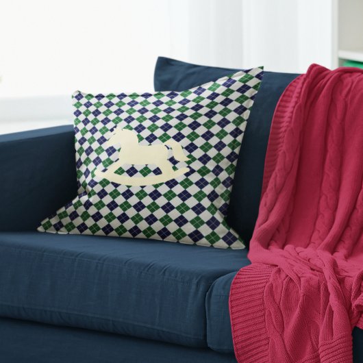 Preppy-Schaukelpferd Argyle Kissen