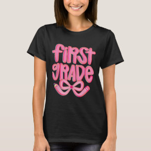 Preppy-Schulanfang der ersten Klasse Coquette-Bow- T-Shirt