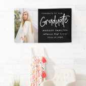 Preppy Script Black Foto Abschluss Banner (Insitu)
