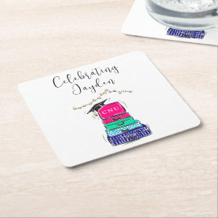 Preppy Script High School Abschluss Suitcase 2023 Rechteckiger Pappuntersetzer