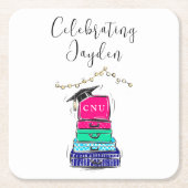 Preppy Script High School Abschluss Suitcase 2023 Rechteckiger Pappuntersetzer (Vorderseite)