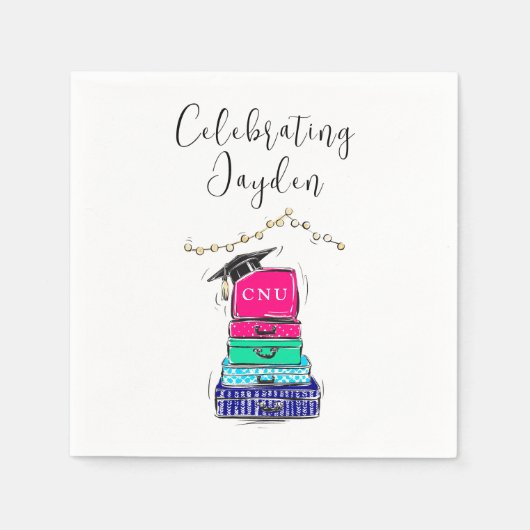 Preppy Script High School Abschluss Suitcase 2023 Serviette (Vorderseite)