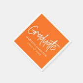 Preppy-Script-Orange-Abschluss Serviette (Ecke)
