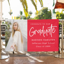 Preppy Script Red Foto Abschluss