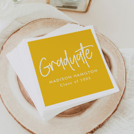 Preppy Script Yellow Abschluss Serviette