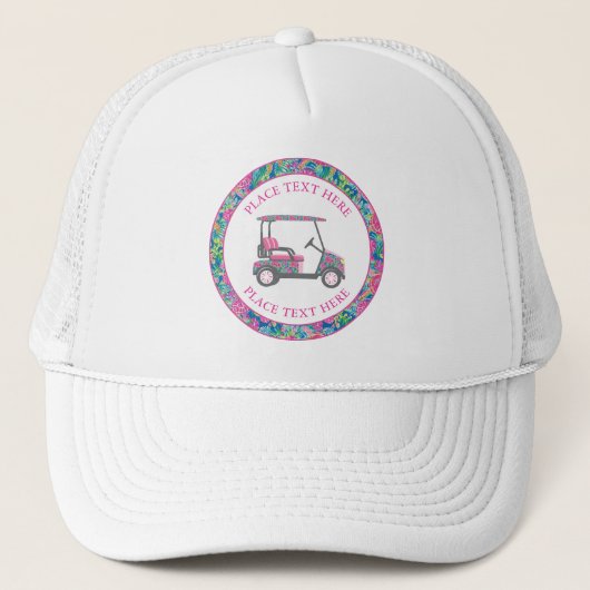 Preppy Sea Turtles Golf Cart Truckerkappe (Vorderseite)