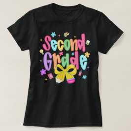 Preppy Second Grade 2nd Grade Teachers Girls T-Shirt