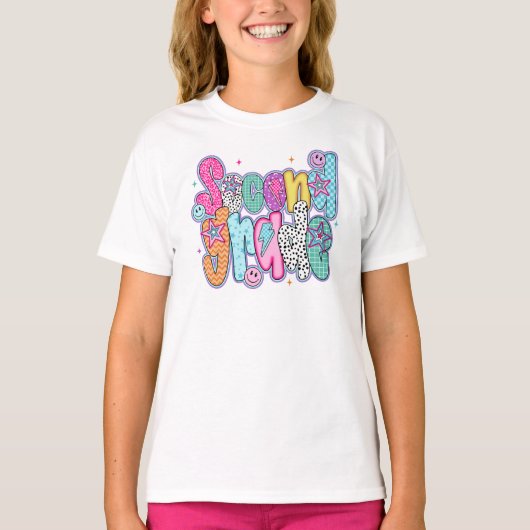 Preppy Second Grade First Day of School Coquette T-Shirt (Vorderseite)