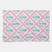 Preppy-Seepferd Geschirrtuch (Horizontal)