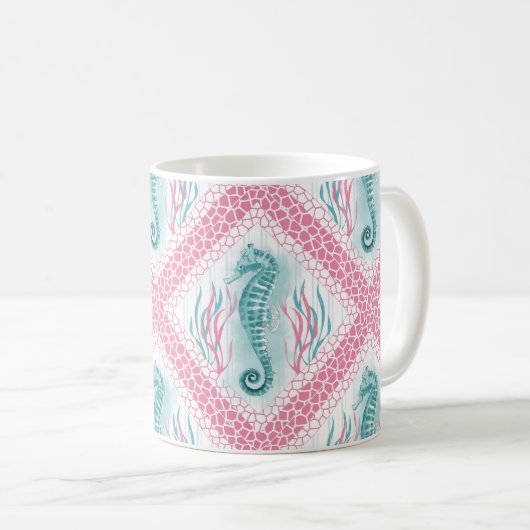 Preppy-Seepferd Kaffeetasse (VorderseiteRechts)