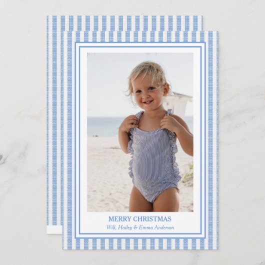 Preppy Seersucker Weihnachtskarten Feiertagskarte (Vorne/Hinten)