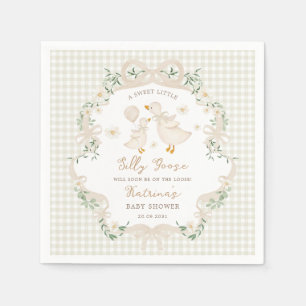 Preppy Silly Goose Neutrale Blumen-Baby-Party Serviette