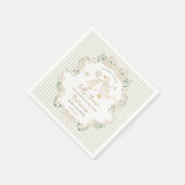Preppy Silly Goose Neutrale Blumen-Baby-Party Serviette (Ecke)
