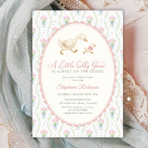 Preppy Silly Goose Rosa Grandmillenial Babyparty Einladung