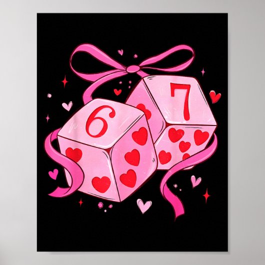 Preppy Six Seven Valentine 6 7 Meme Funny Coquette Poster (Vorne)
