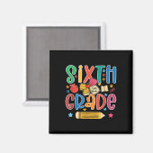 Preppy Sixth grade back to School 6th grade Teache Magnet (Vorderseite/Rückseite)