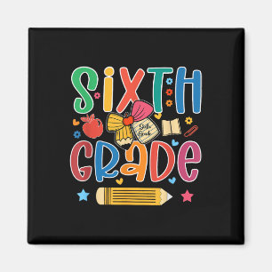 Preppy Sixth grade back to School 6th grade Teache Magnet