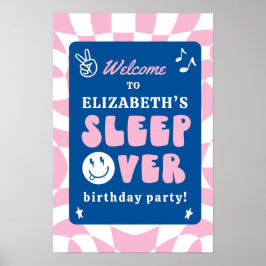 Preppy Sleep Over between Birthday Party Willkomme Poster