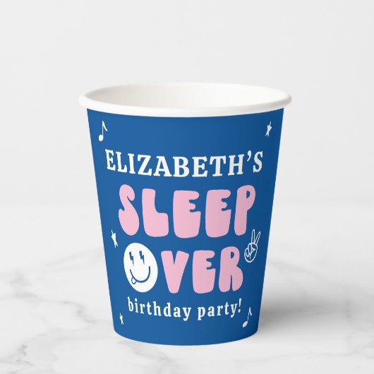 Preppy Sleep over Birthday Party Pappbecher (Vorderseite)
