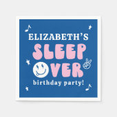 Preppy Sleep over Birthday Party Serviette (Vorderseite)