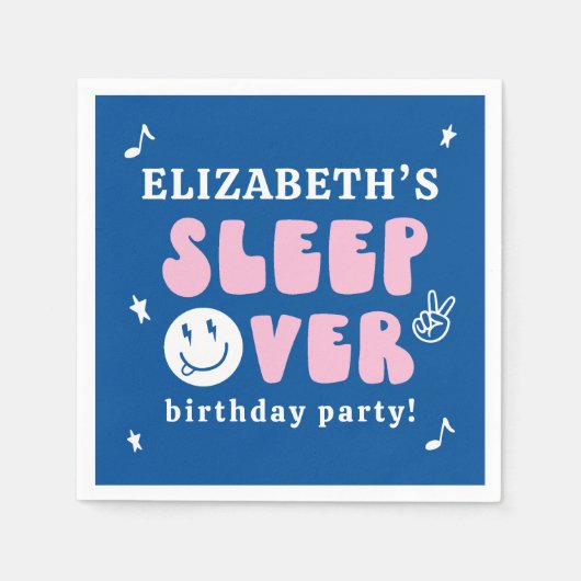 Preppy Sleep Over Tween Birthday Party Serviette (Vorderseite)