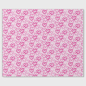 Preppy Small Hearts Pink Geschenkpapier (Flach)
