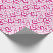Preppy Small Hearts Pink Geschenkpapier (Ecke)