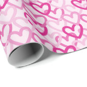Preppy Small Hearts Pink Geschenkpapier (Rolleneckpunkt)