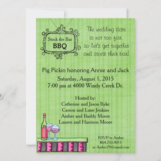 Preppy Sommer GRILLEN Vorrat die Bar-Einladung Einladung (Vorderseite)